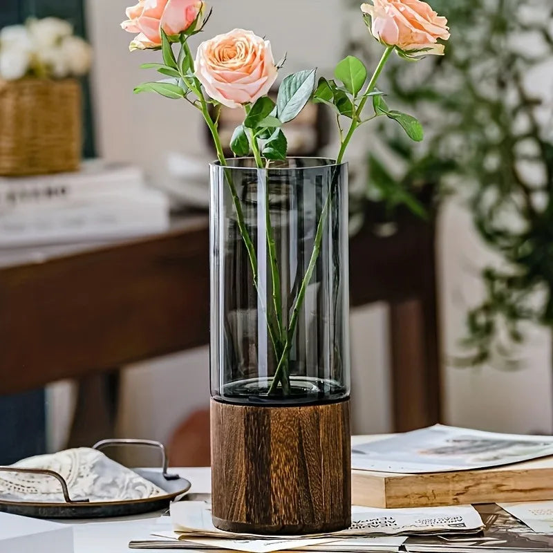 Retro Glass Decorative Vase | Elegant Living Room Table Decor Decorative Glass Vase PLUSH