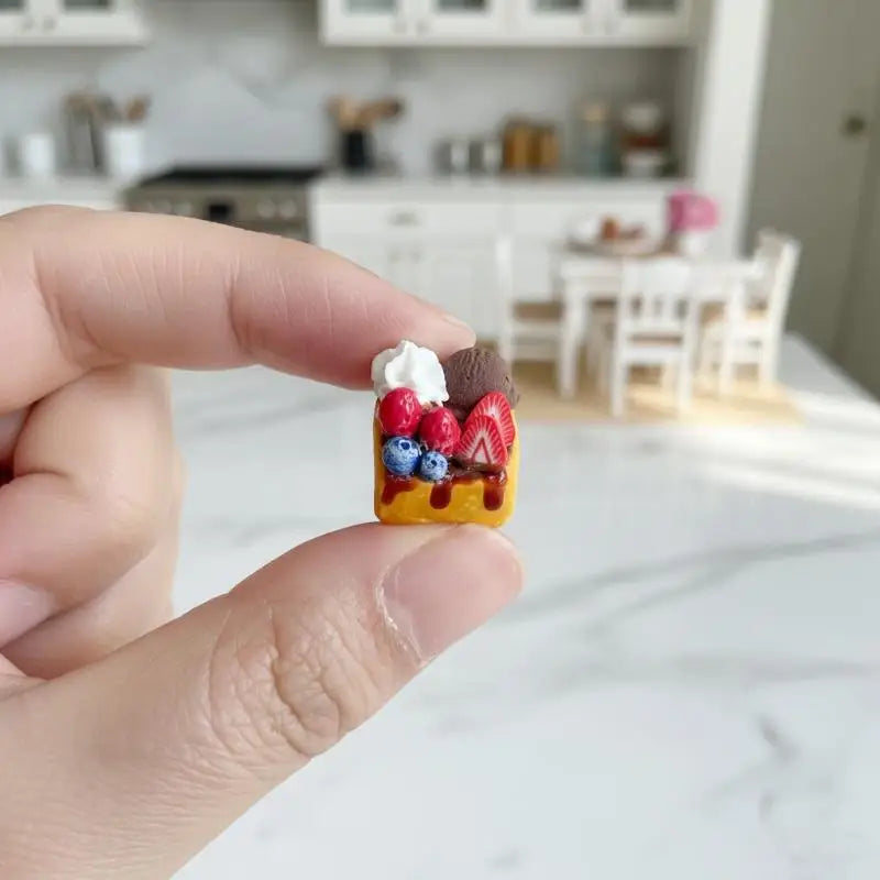 Miniature Dollhouse Berry Ice Cream Toast Model – DIY Accessory Dollhouse Accessory PLUSH
