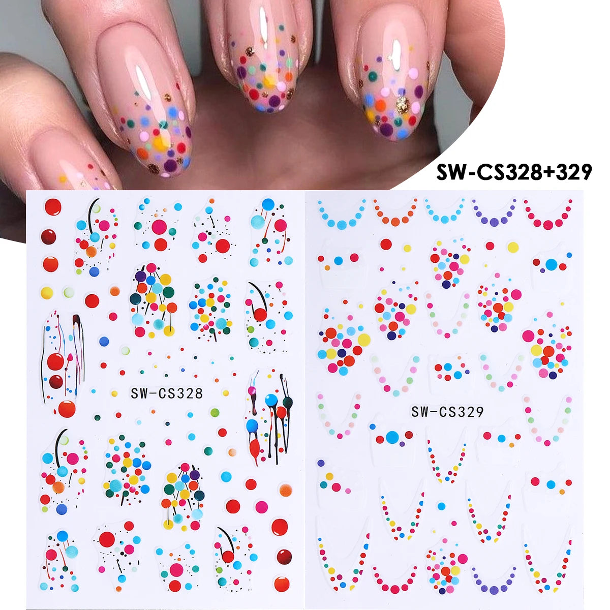 Cartoon Expression Nail Art Stickers 2pcs – DIY Decals Nail Art Stickers PLUSH SW-CS328 329