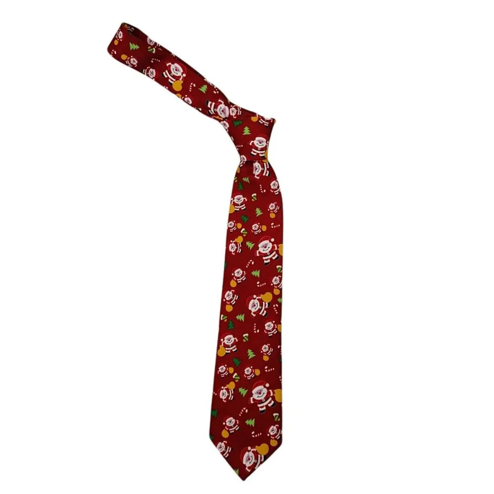 Men's Christmas Novelty Necktie – Santa, Snowflakes & Xmas Novelty Necktie PLUSH Style 4