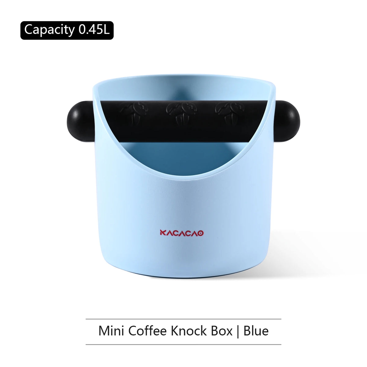 KACACAO Anti-Slip Coffee Knock Box – Espresso Grind Dump Bin Coffee Knock Box PLUSH Blue