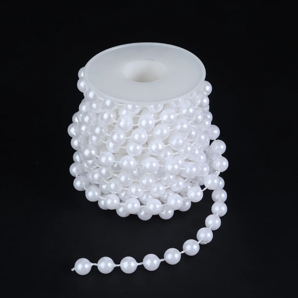 5 Yards Imitation Pearl Bead Chain – DIY Jewelry & Wedding Decor Pearl Bead Chain PLUSH white 10mm
