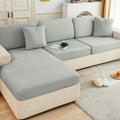 Ice Silk Stretch Sofa Cover – Washable Furniture Protector Sofa Cover PLUSH Light Grey S-65x65cm