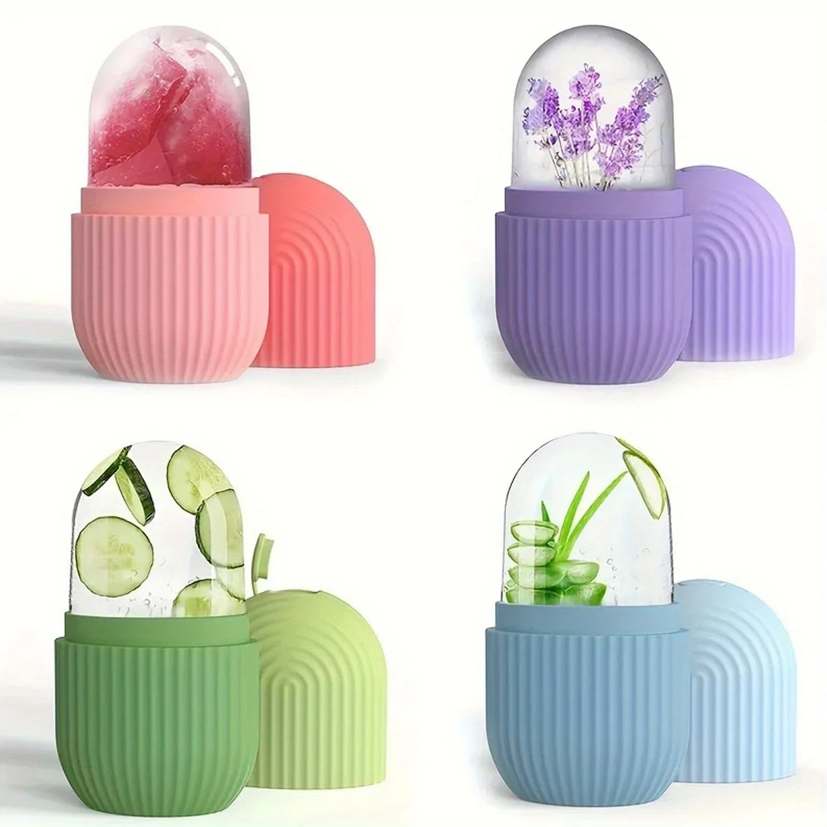 Silicone Ice Roller & Gua Sha Face Mold – Skin Care Tool Face Massage Tool PLUSH