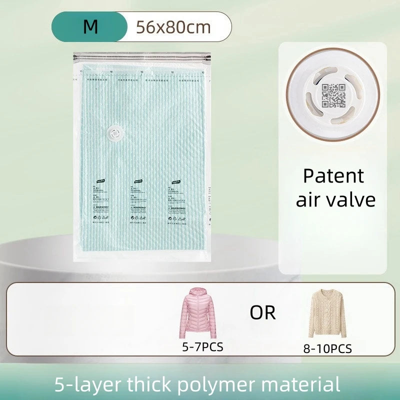 TAILI No-Pump Vacuum Storage Bags – Clothes & Blankets Vacuum Storage Bags PLUSH 56X80CM