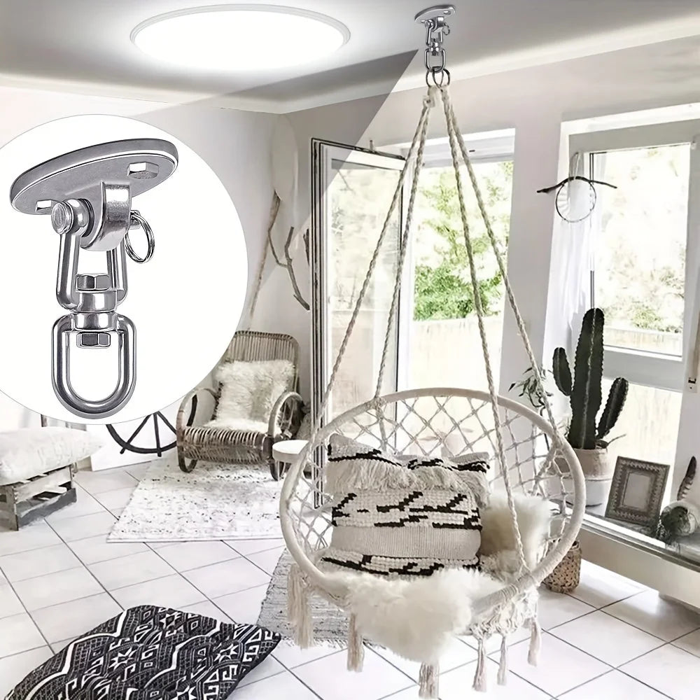 2pcs Ceiling Swing Mount Hangers Free Swivel Hooks Indoor Outdoor Swing Mount Hangers PLUSH
