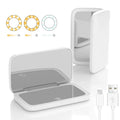 LED Compact Makeup Mirror 1x/5x Magnification Rechargeable Lighted Makeup Mirror PLUSH 1PCS White