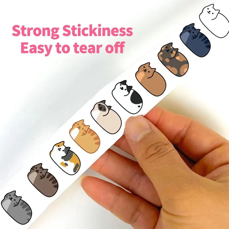 500pcs Kawaii Cat Stickers – Waterproof Laptop & Scrapbook Decorative Sticker Pack PLUSH