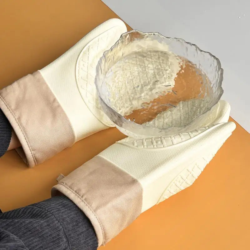 Silicone Oven Gloves Non-Slip Heat Resistant Kitchen Mitts Silicone Oven Mitts PLUSH