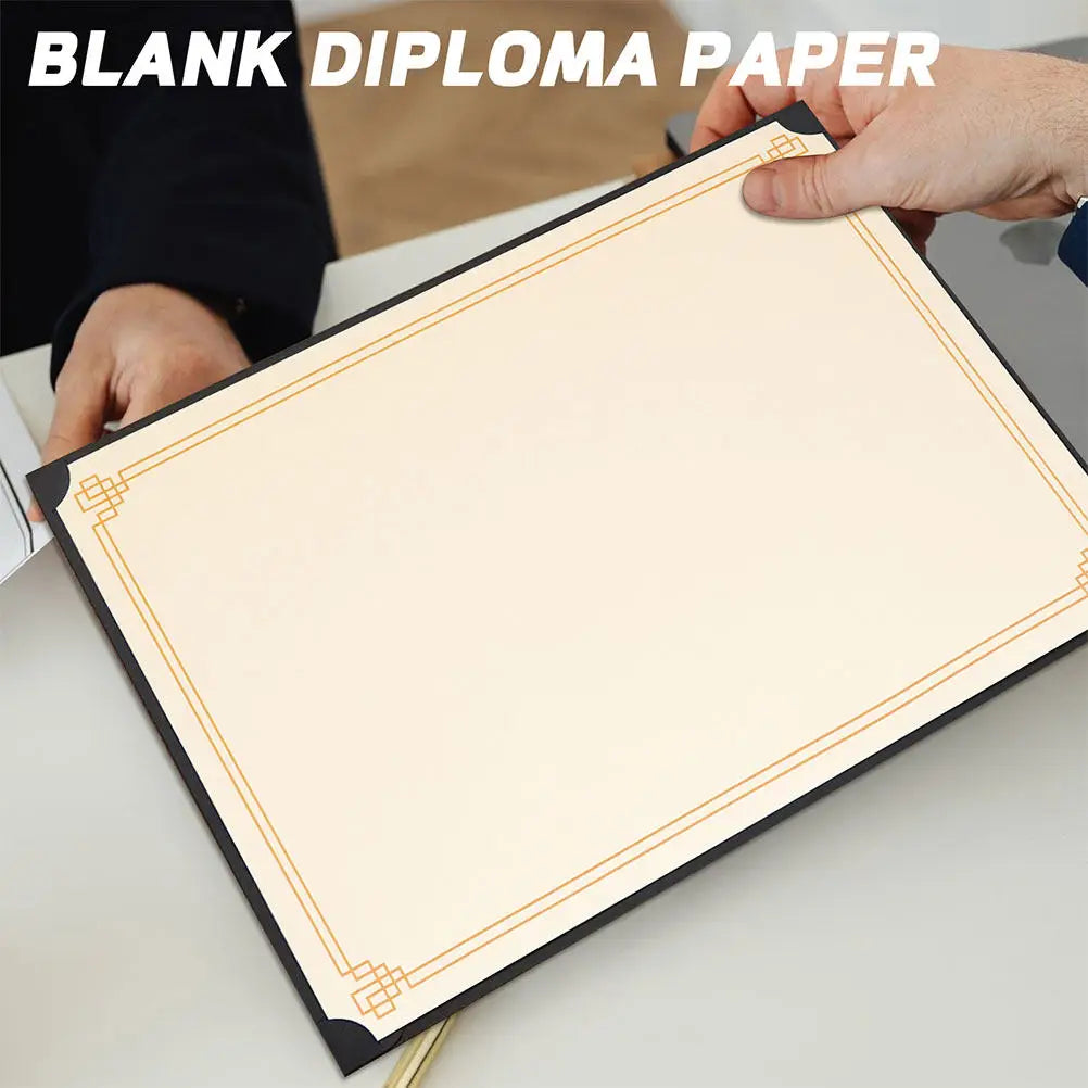 15 Sheets Blank Certificate Paper – Elegant Cardstock Border Certificate Paper PLUSH