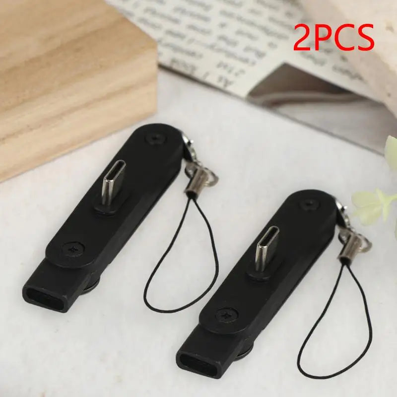 240W USB-C to USB-C Adapter with Foldable Phone Holder & OTG USB-C Charging Adapter PLUSH 2PCS Black