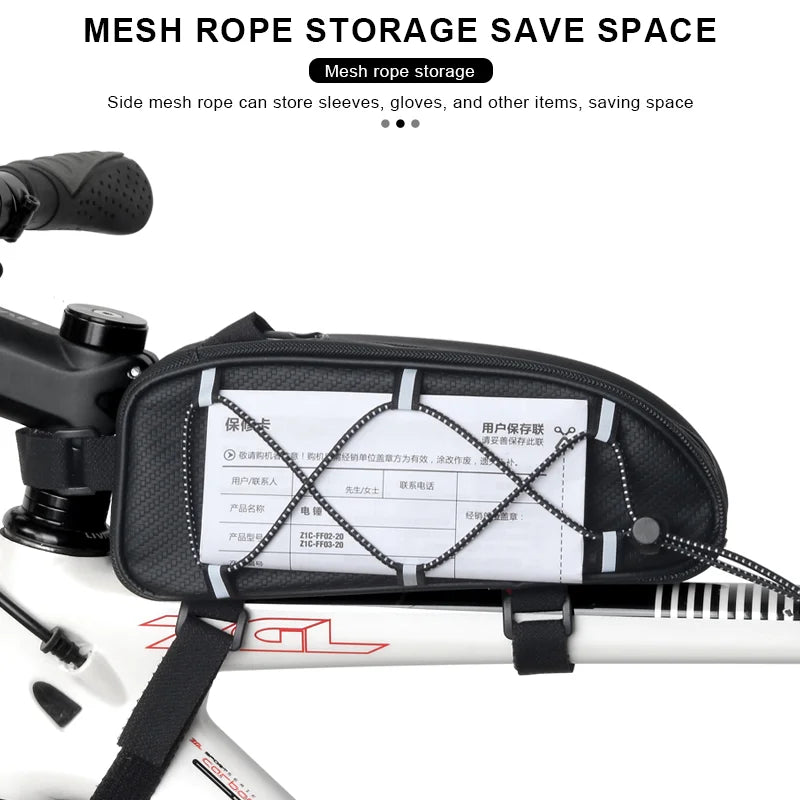 RIDERACE Waterproof Bike Top Tube Bag – MTB & Road Cycling Bike Frame Bag PLUSH