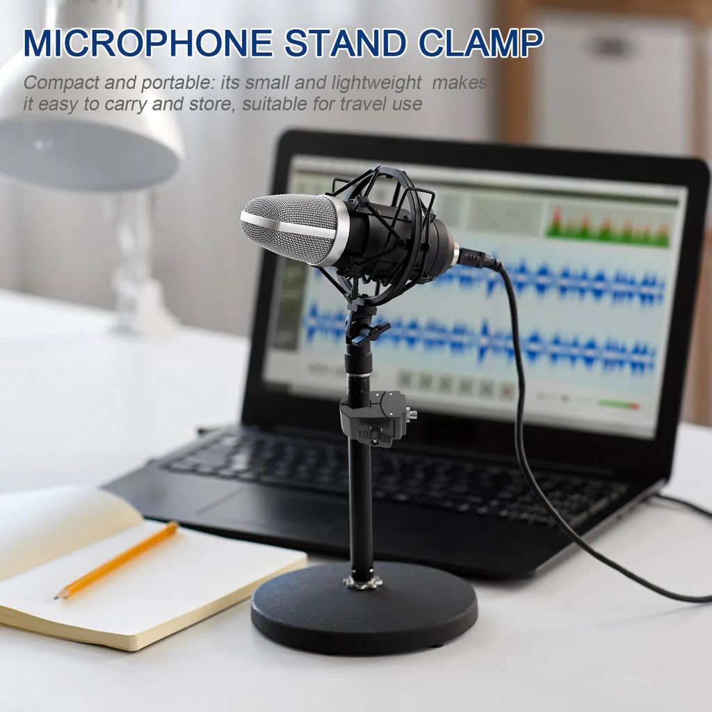 Mic Stand Clamp Adapter – Compact 3/8" Mount for Tripods & Poles Mic Stand Adapter PLUSH