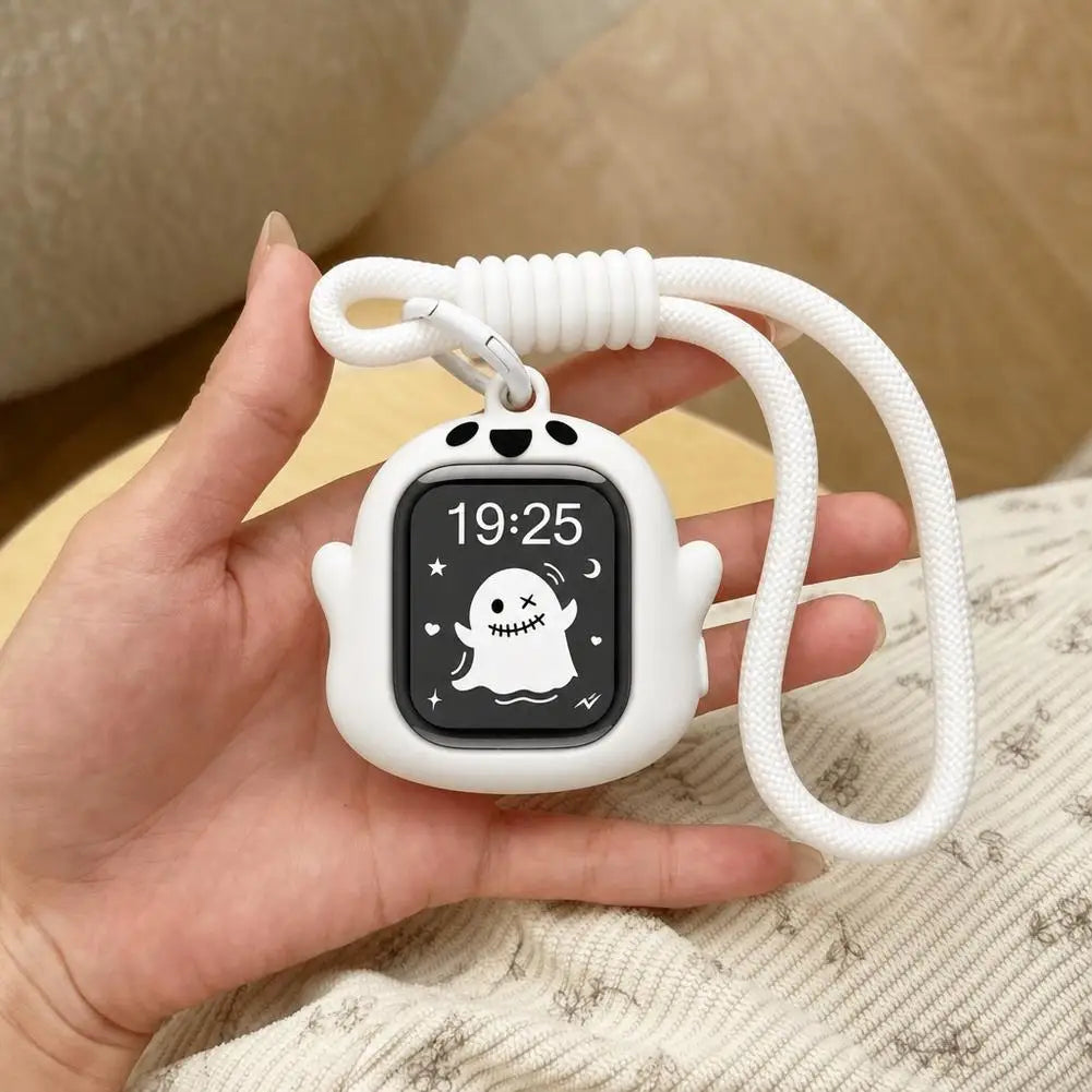 Glow Ghost Silicone Case Apple Watch Series 8 9 10 11 Ultra Watch Protective Case PLUSH