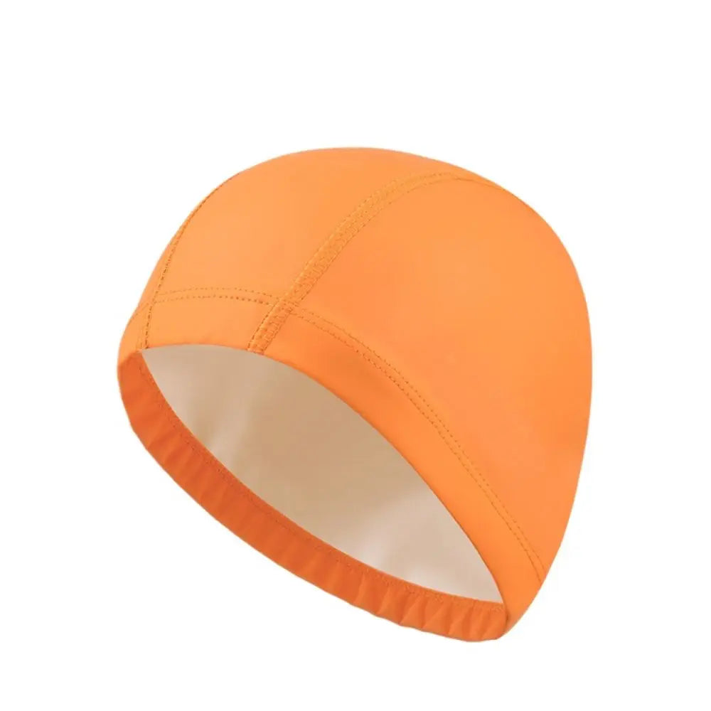Waterproof Swim Cap for Long Hair – Plus Size Flexible Swim Hat Swim Cap PLUSH orange
