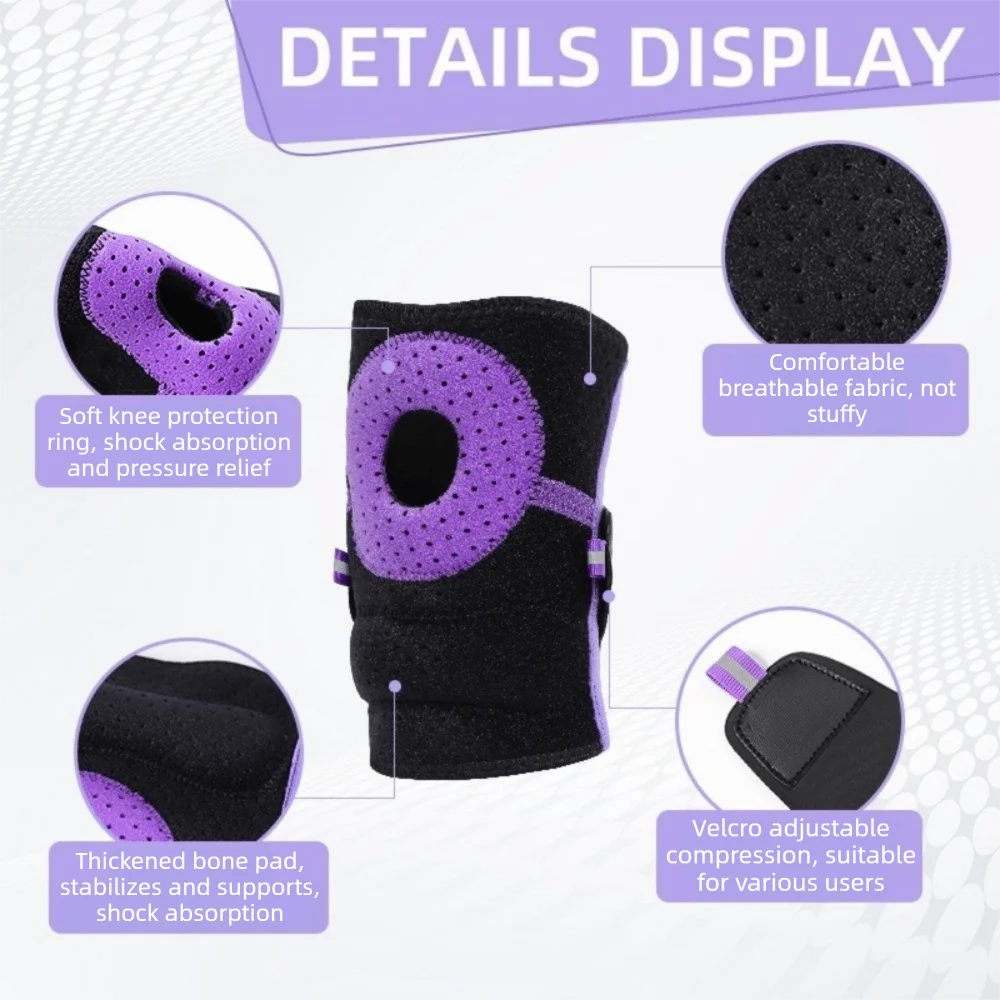 Adjustable Silicone Knee Brace – Breathable Anti-Slip Sports Support Sports Knee Brace PLUSH