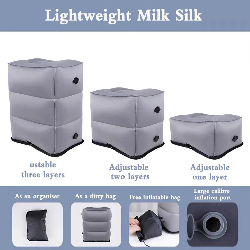 Inflatable Travel Foot Rest Pillow – Adjustable Leg Rest Inflatable Foot Rest PLUSH