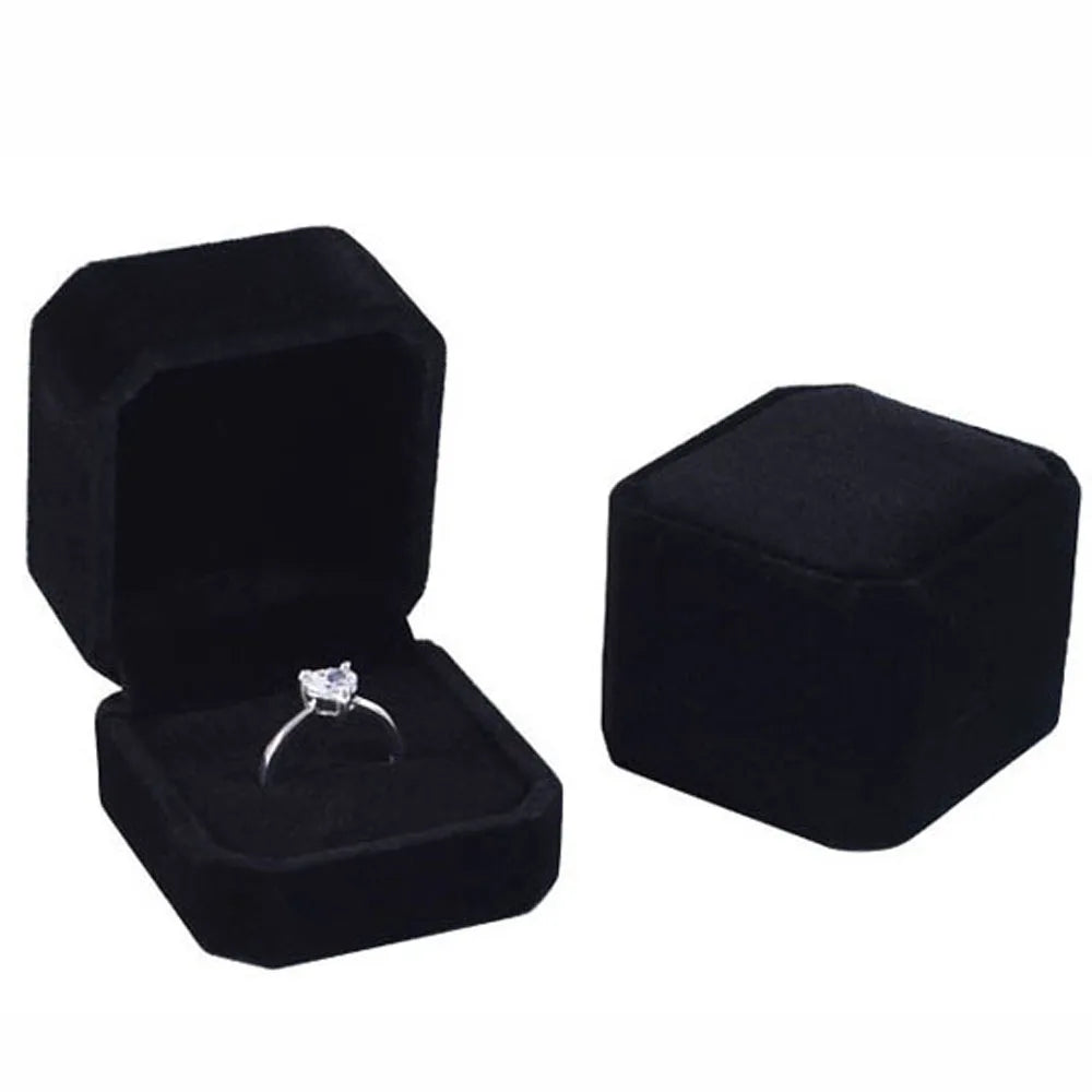 Velvet Jewelry Box – Earring & Ring Storage Display Case Jewelry Display Box PLUSH black