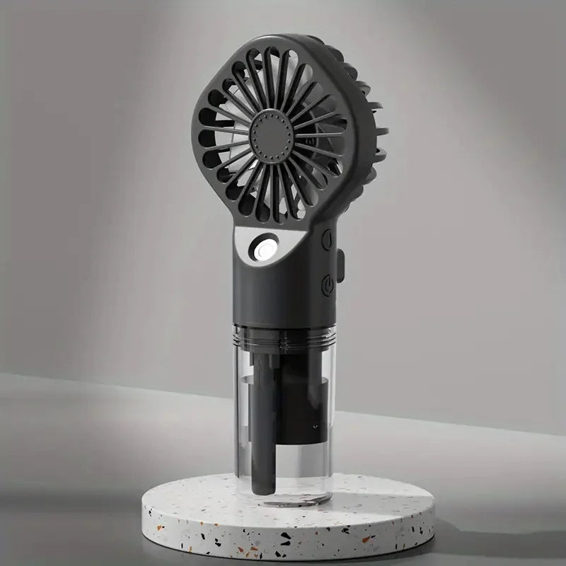 Portable Rechargeable Handheld Misting Fan – USB Travel Fan Handheld Misting Fan PLUSH black