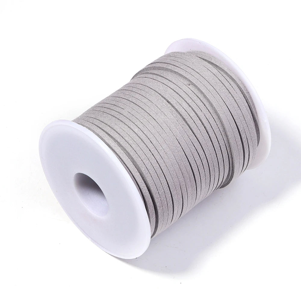 50 Yards 2mm Korean Suede Faux Leather Cord – DIY Jewelry Making Jewelry Craft Cord PLUSH light gray