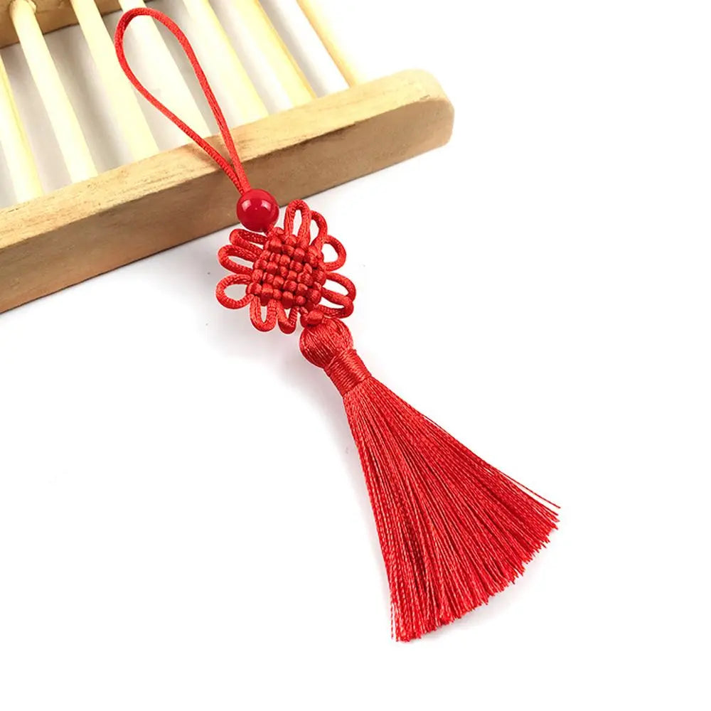Mini Chinese Knot Silk Tassel Pendant – DIY Craft & Decor Decorative Tassel Pendant PLUSH red