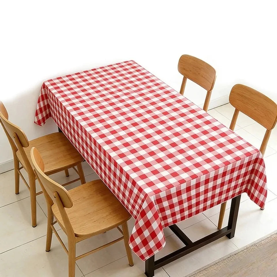 Disposable Checkered Tablecloth Plastic Cover 2/5pcs 140x100cm Disposable Tablecloth PLUSH