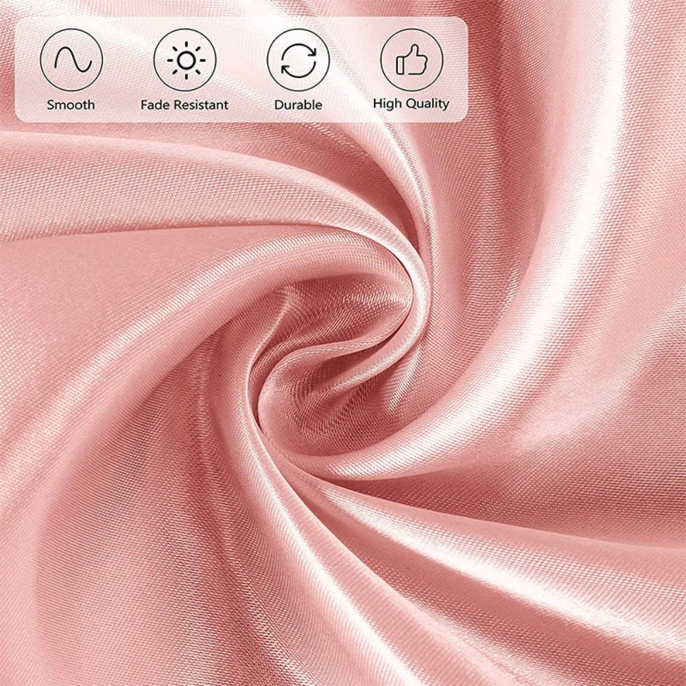 Round Satin Tablecloth – Imitation Silk Wedding Table Cover Satin Tablecloth PLUSH