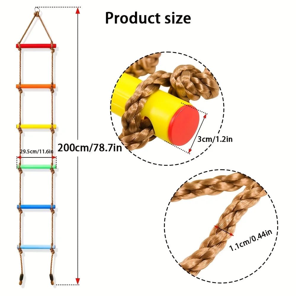 Kids Climbing Ladder Swing – Durable PE Indoor Outdoor Toy Kids Climbing Swing PLUSH
