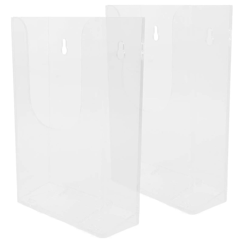 Acrylic Wall Mounted Brochure Holders 2-Pack – No-Drill Organizer Wall Brochure Holder PLUSH
