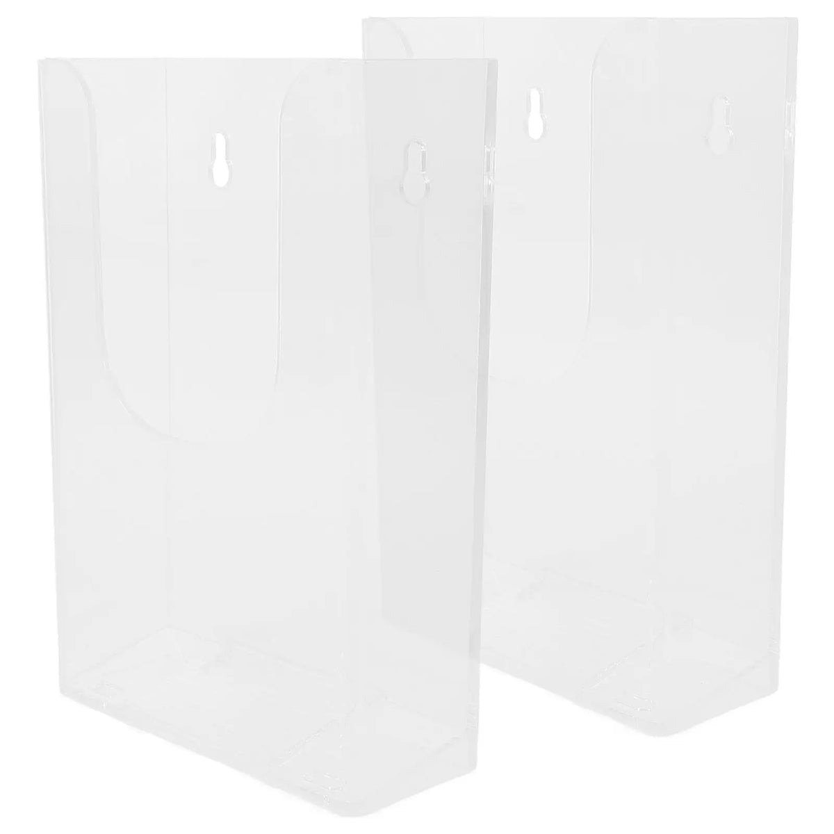 Acrylic Wall Mounted Brochure Holders 2-Pack – No-Drill Organizer Wall Brochure Holder PLUSH