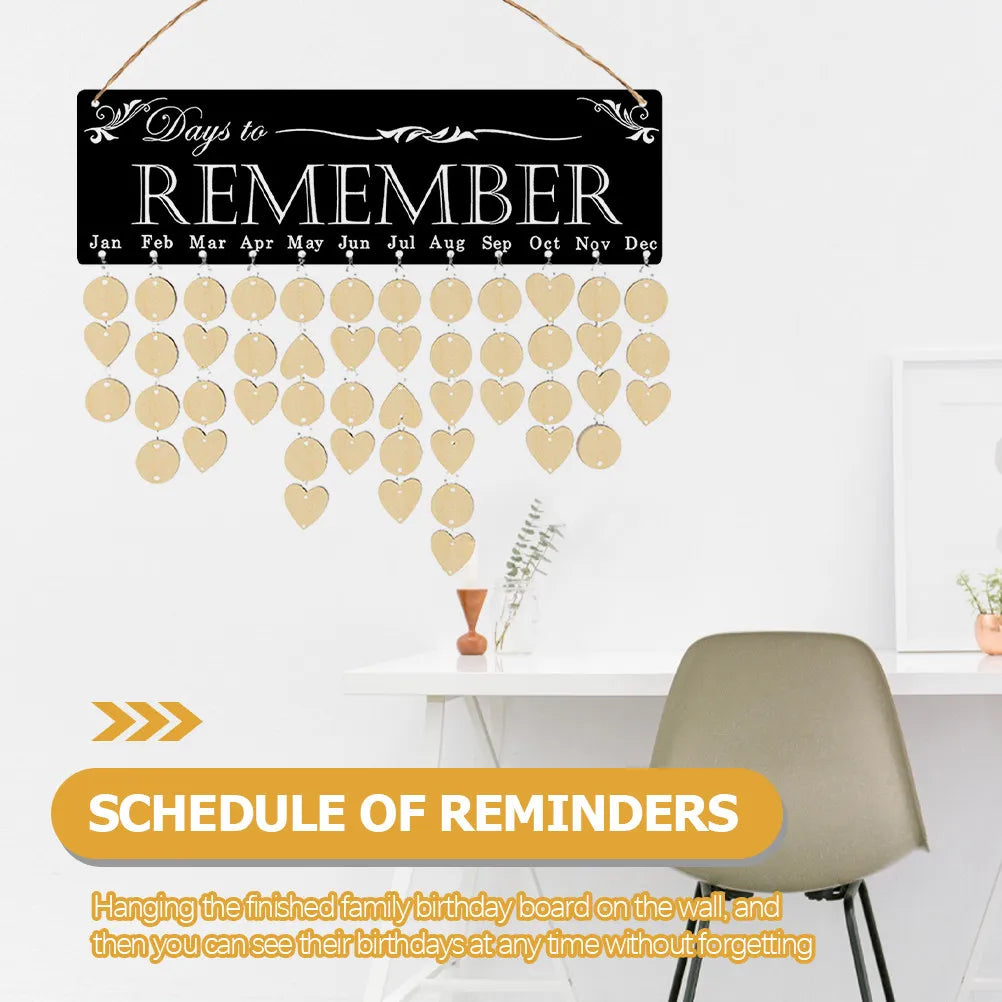 Wooden Family Birthday Calendar Board – Wall Hanging Planner Wall Calendar Board PLUSH