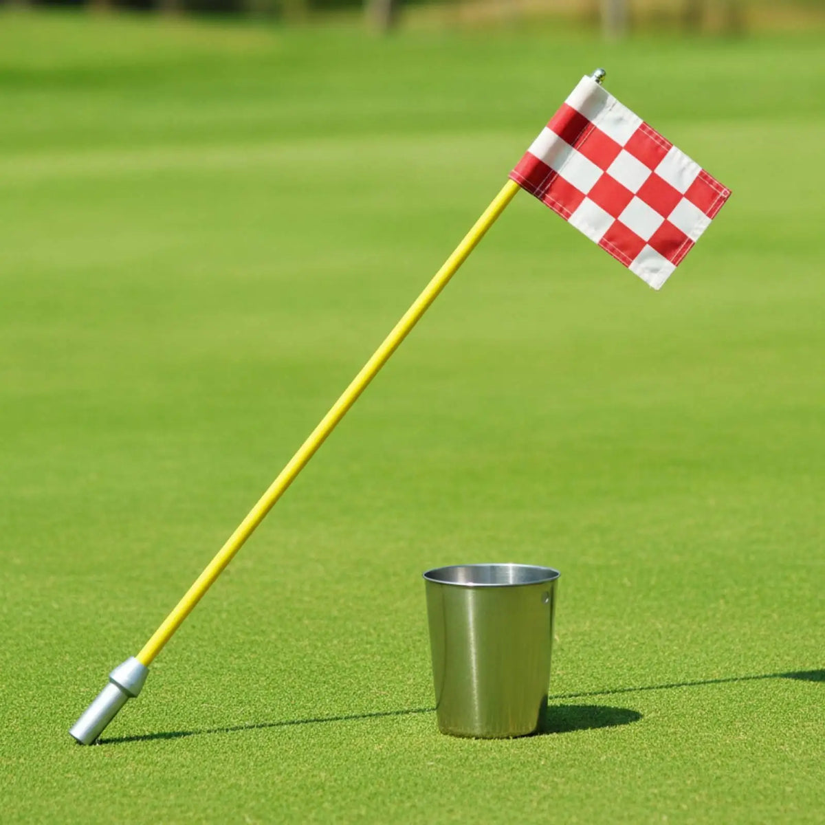 Golf Flag Pole with Stainless Steel Cup – Yard Practice Set Golf Practice Set PLUSH