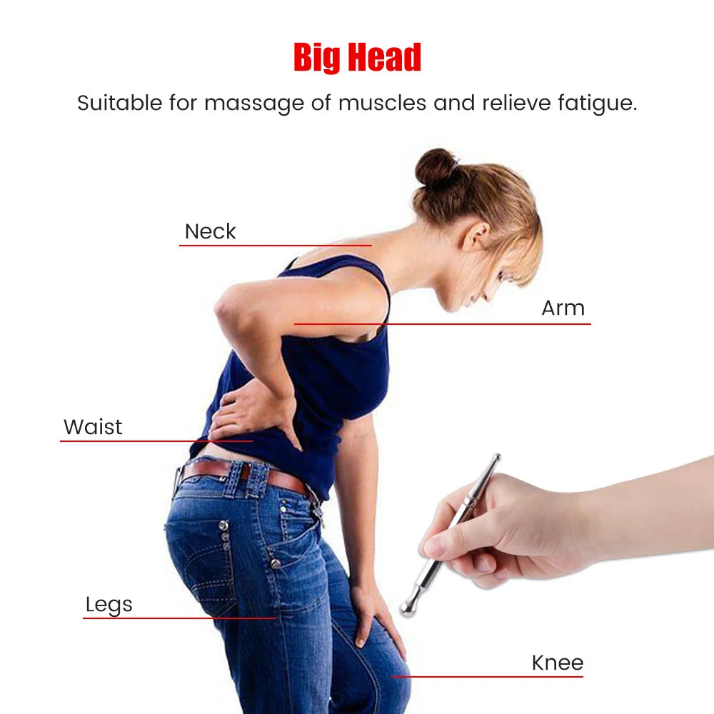 Stainless Steel Acupressure Massage Stick | Meridian Energy Pen Acupressure Massage Tool PLUSH