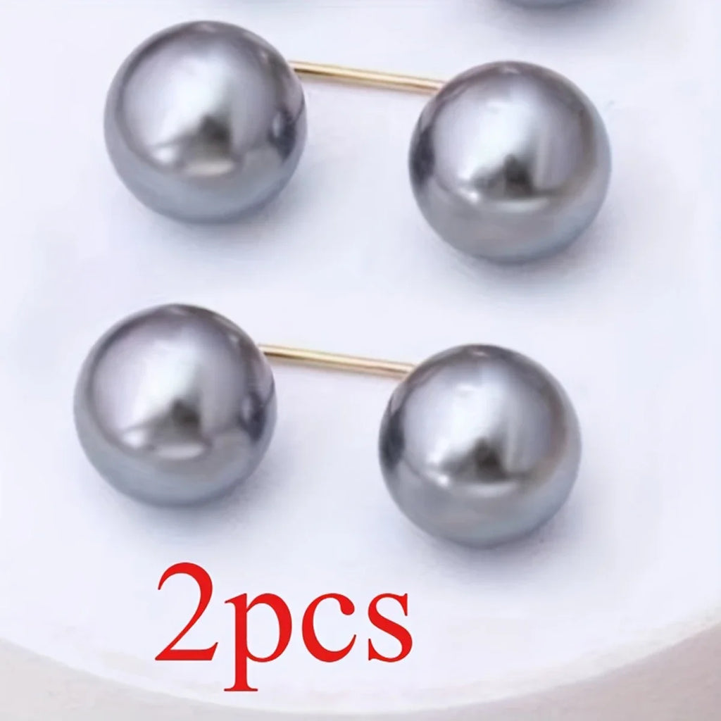 2pcs Pearl Jeans Ankle Clip & Pants Length Adjuster Buckle Clothing Clip Adjuster PLUSH Grey-2pcs S