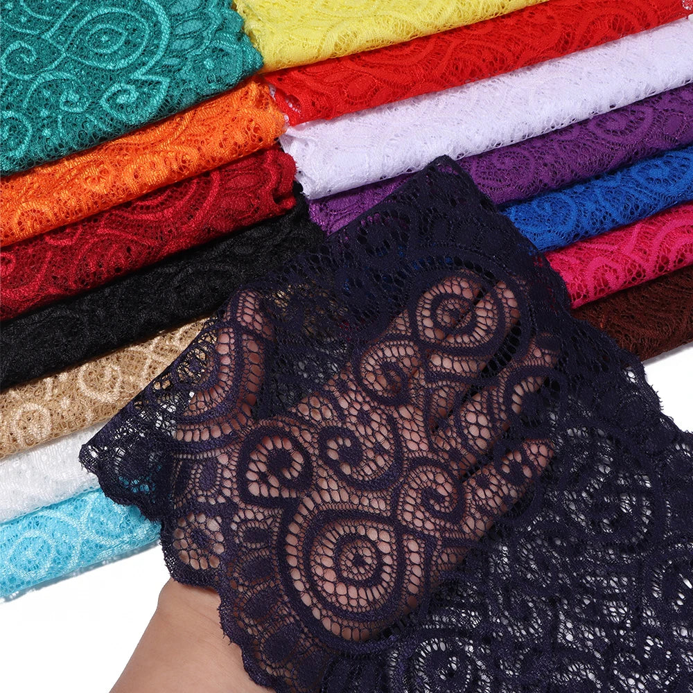 18cm Elastic Floral Lace Trim 1 Yard – DIY Sewing & Crafts Elastic Lace Trim PLUSH
