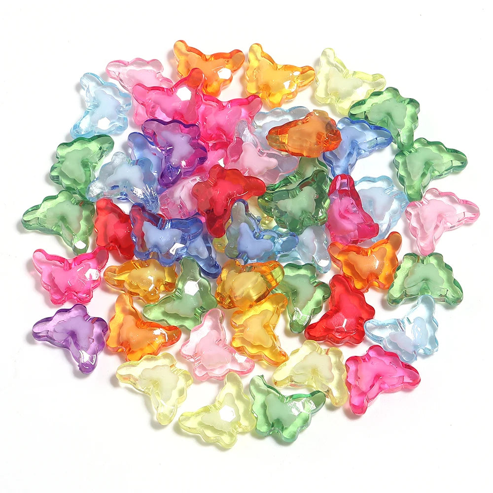 Pumpkin Butterfly Heart Star Acrylic Spacer Beads | DIY Jewelry Acrylic Spacer Beads PLUSH butterfly x 50pcs