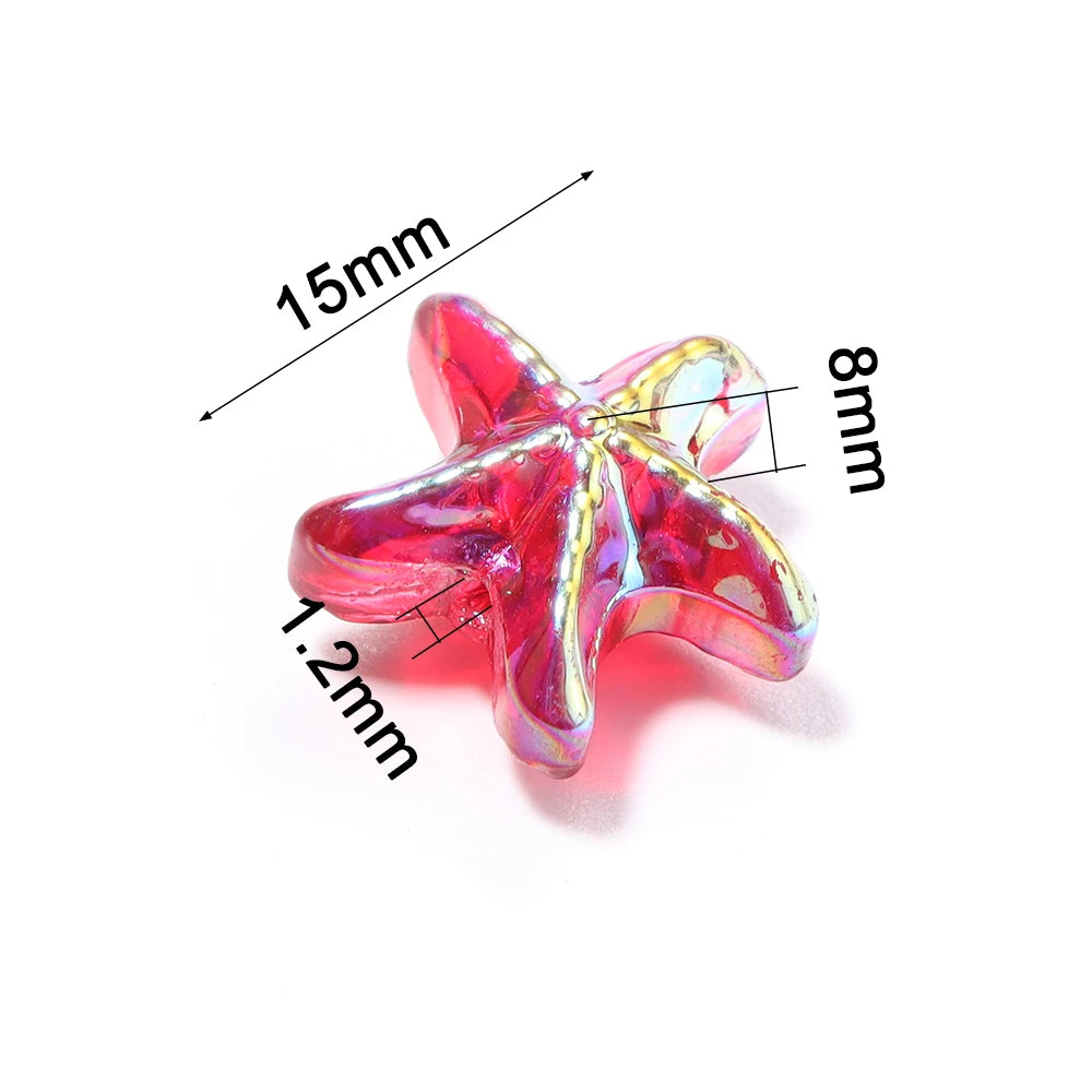 20pcs AB Starfish Glass Spacer Beads – DIY Jewelry Making Glass Spacer Beads PLUSH