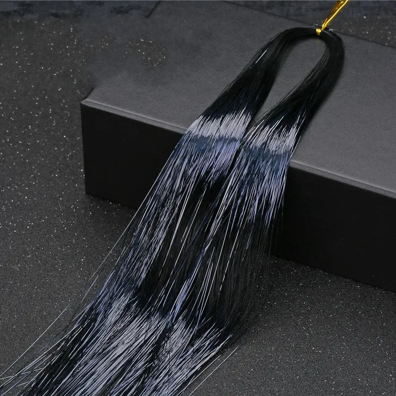Sparkle Hair Tinsel Extensions 100cm – Colorful Braiding Dazzles Hair Tinsel Extension PLUSH NO.14