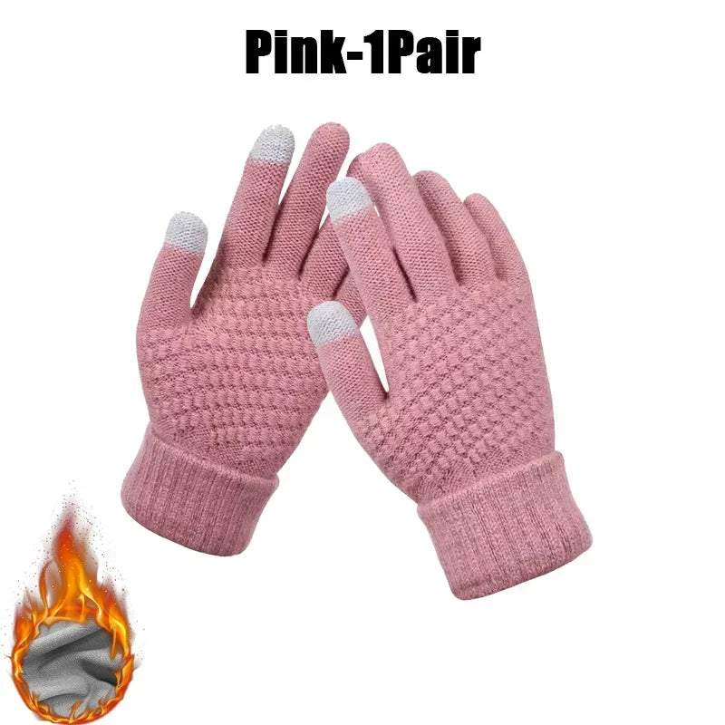 Winter Touch Screen Gloves – Warm Knit Mittens Unisex