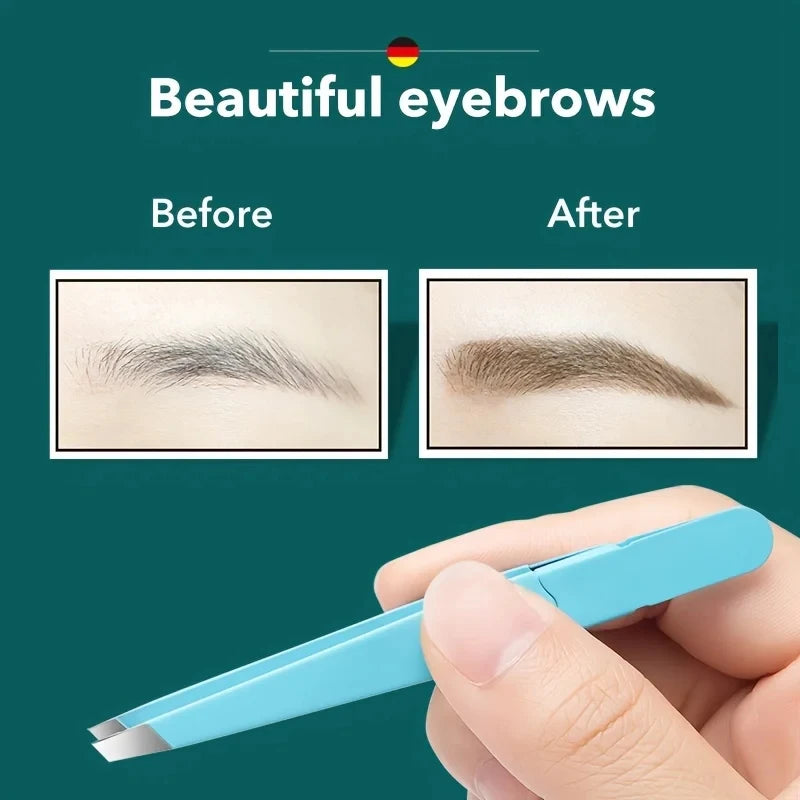Slanted Stainless Steel Eyebrow Tweezer – Colorful Makeup Tool Eyebrow Tweezer PLUSH