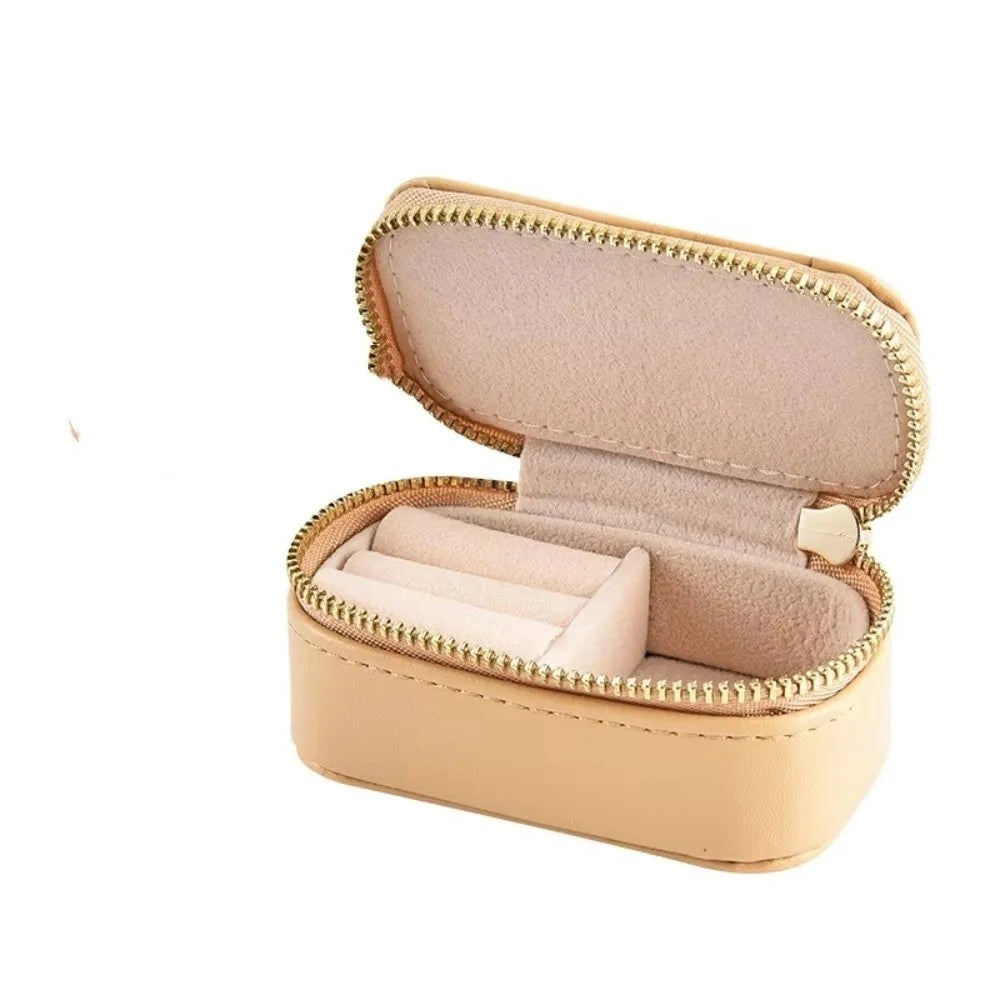 Vintage Mini PU Leather Jewelry Box – Travel Organizer Case Jewelry Organizer Box PLUSH Yellow