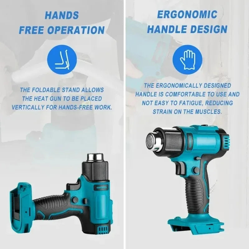 ZWINCKY Cordless Heat Gun for Makita 18V – 4/7 Nozzles Cordless Heat Gun PLUSH