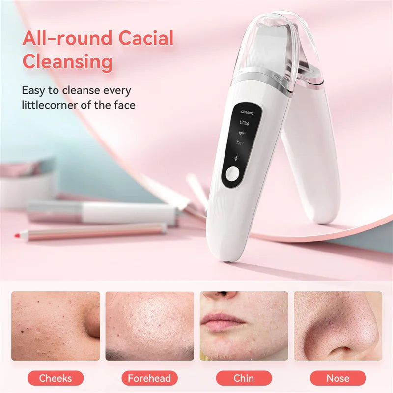 Ultrasonic Skin Scrubber Face Spatula – Pore & Blackhead Cleaner Facial Cleansing Device PLUSH