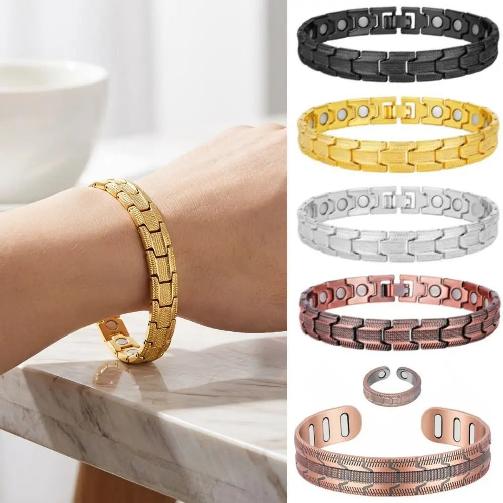 Zinc Alloy Magnetic Cuff Bracelet – Vintage Wheel Unisex Magnetic Cuff Bracelet PLUSH