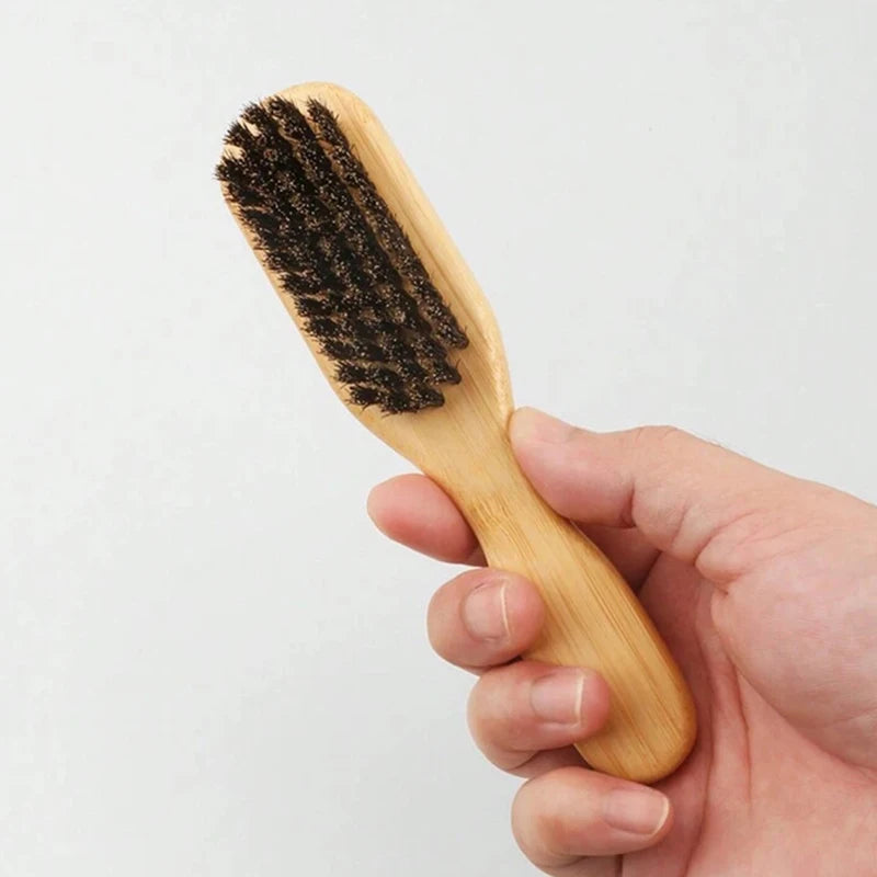 Men's Bamboo Boar Bristle Beard & Hair Styling Brush Beard Styling Brush PLUSH