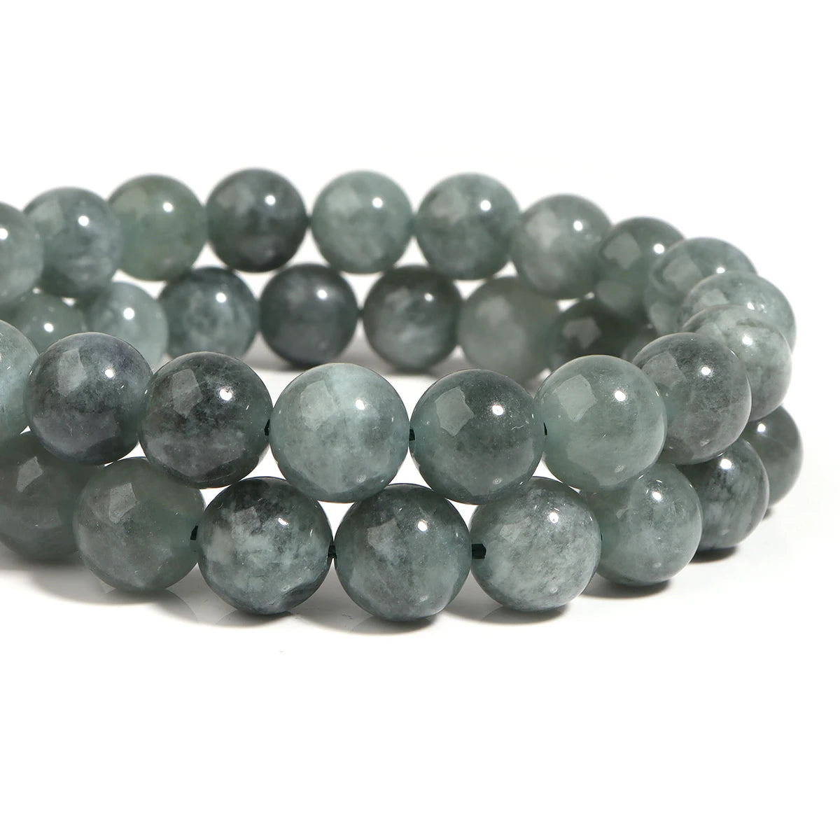 Gray Chalcedony Round Stone Beads 6/8/10mm | DIY Jewelry Stone Spacer Beads PLUSH