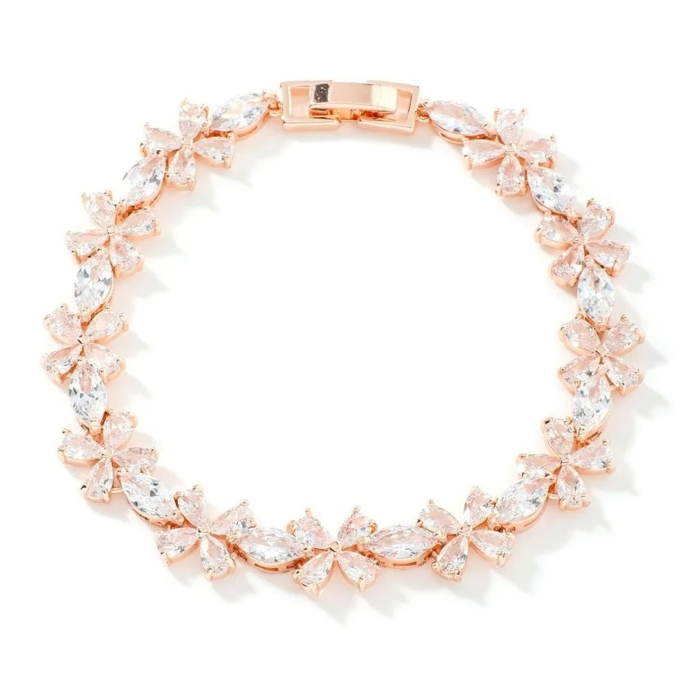 Copper Zircon Ice Flower Bracelet – Mixed Color Women's Zircon Bracelet PLUSH style2