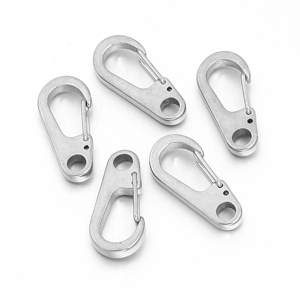 Mini Stainless Steel Carabiner Clip Spring Snap Hook 2-5pcs Carabiner Snap Hook PLUSH 26mm 5pcs