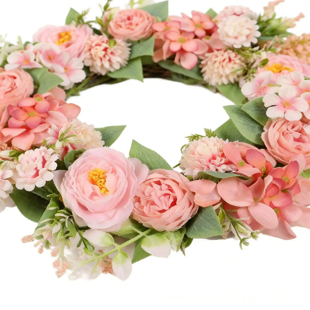 40cm LED Spring Floral Wreath – Front Door & Home Decor LED Floral Wreath PLUSH