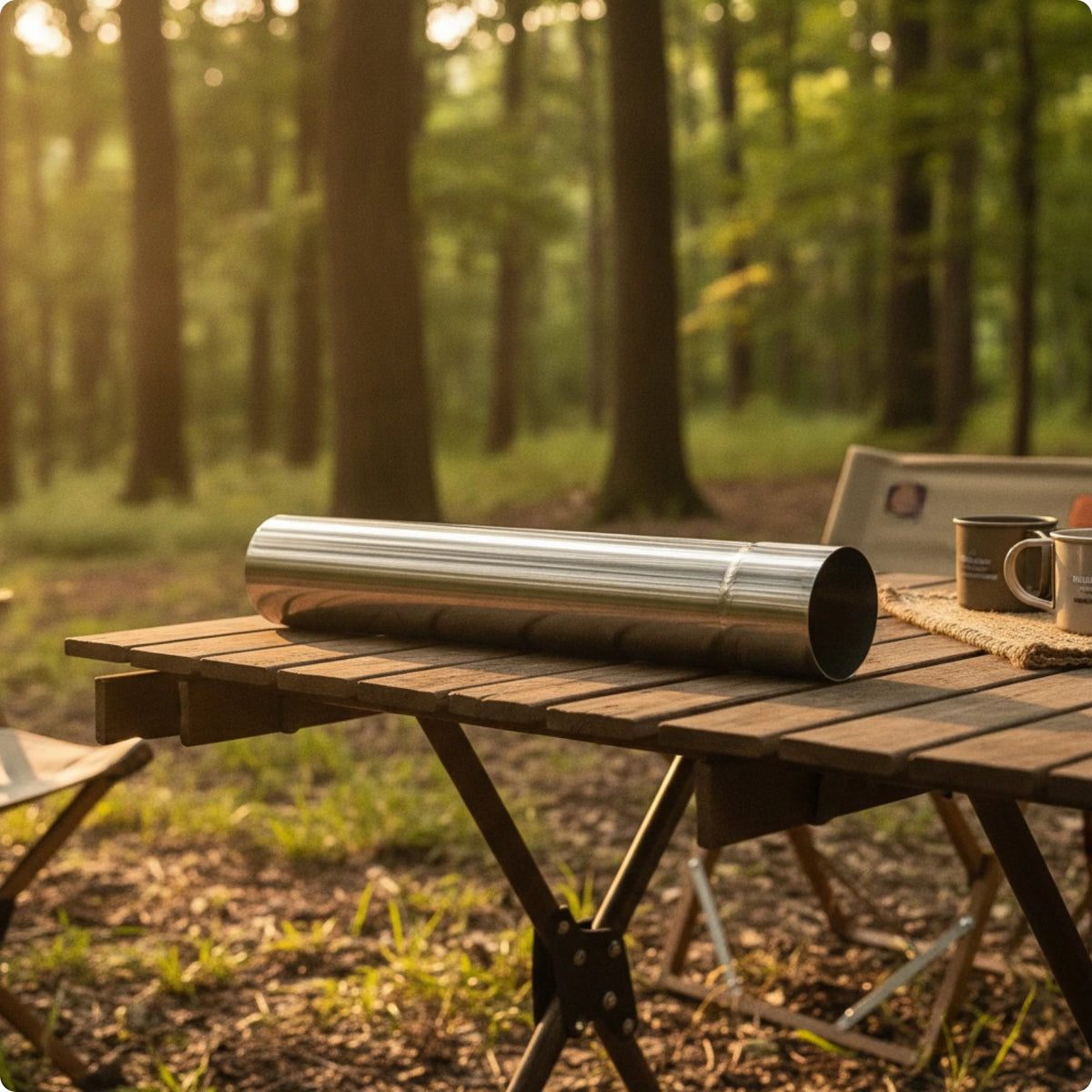 Stainless Steel Tent Heater Chimney Pipe with Cleaning Brush Camping Chimney Pipe PLUSH Chimney 36x8cm
